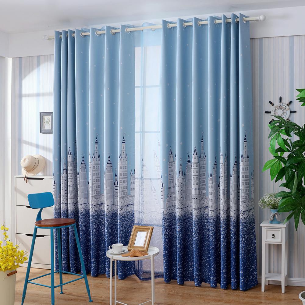 *Tre-home&amp;Living*Rèm cửa cỡ 100 X 250 cm in hình thành phố ấn tượng