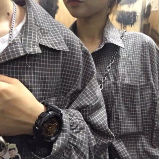 [Order] Sơ mi kẻ ô nhỏ ulzzang oversize