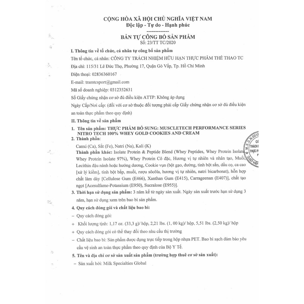 Sữa Tăng Cơ Nitro Tech 100% Whey Gold 5.5lbs