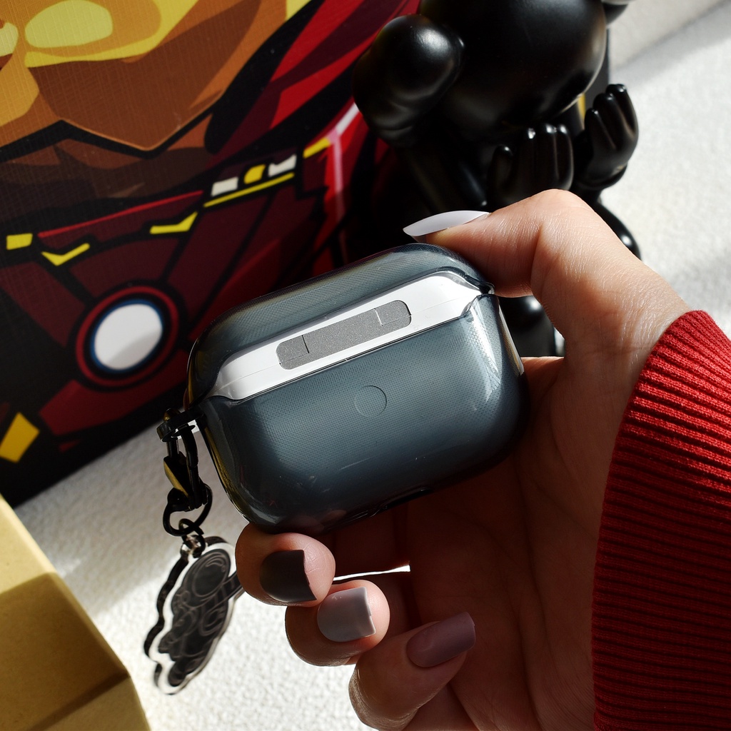 Vỏ Bảo Vệ Hộp Sạc Tai Nghe compatible AirPods 3 Pro compatible AirPods Pro compatible AirPods2 Gen Hình Phi Hành Gia Màu Vàng Trong Mờ 2021