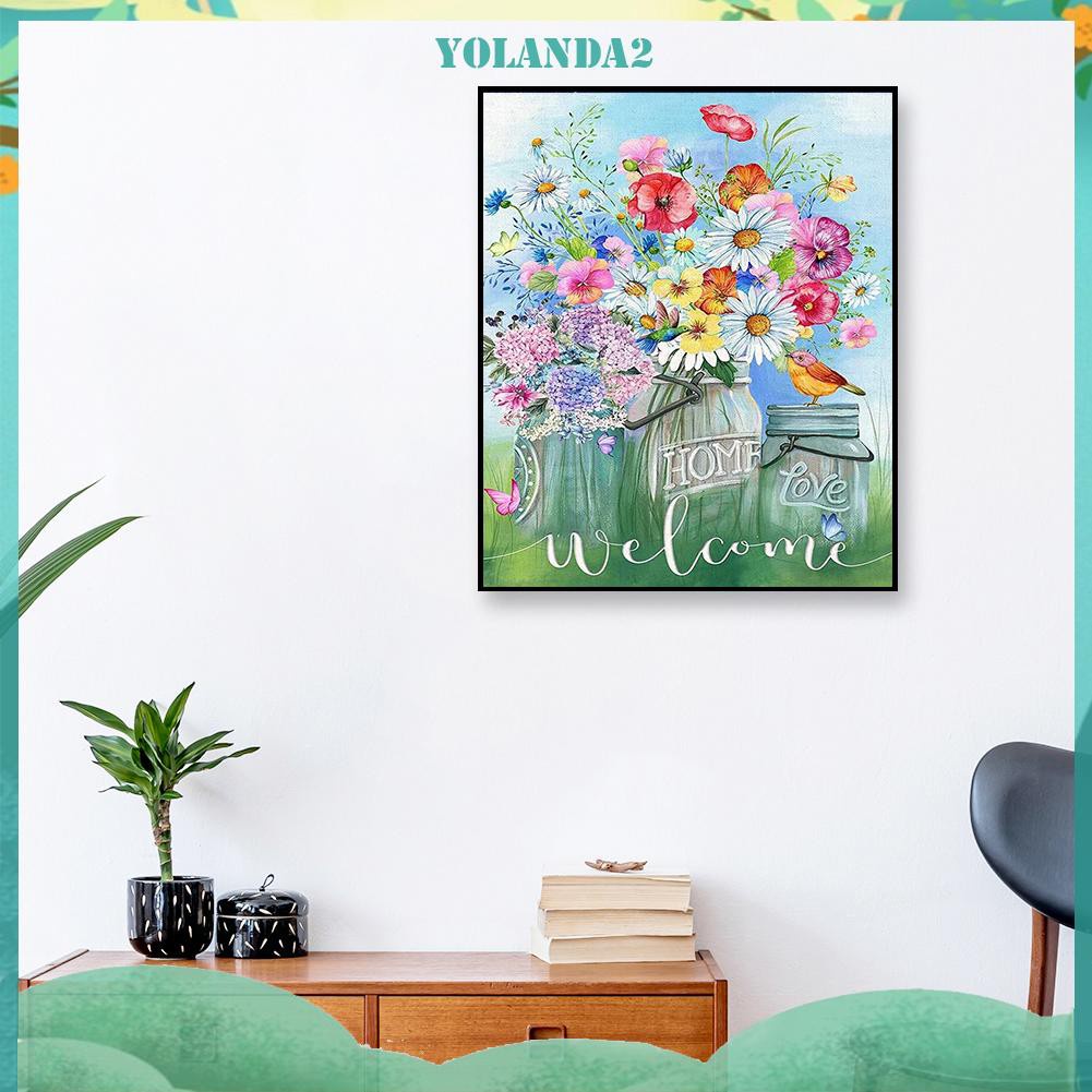 Toàn Bộ Bộ Tranh Thêu Chữ Thập Diy 11ct Hình Bông Hoa