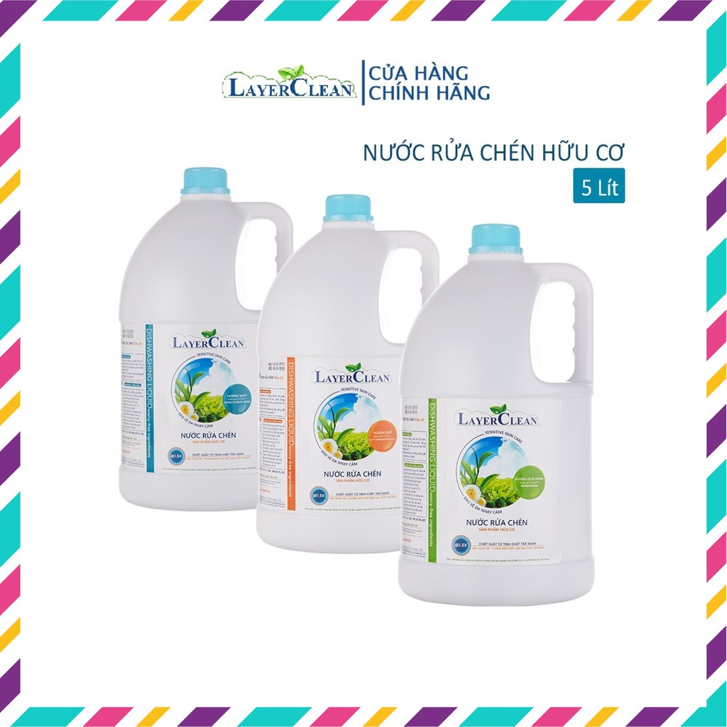 Nước rửa chén hữu cơ Layer Clean can 5 lít