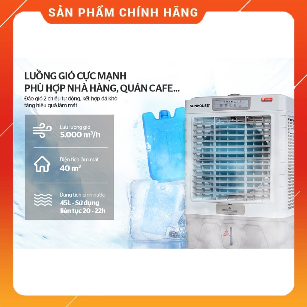 Quạt Điều Hòa, Máy Làm Mát Không Khí SUNHOUSE SHD7746, Thiết Kế Trang Nhã, Luồng Gió Cực Mạnh