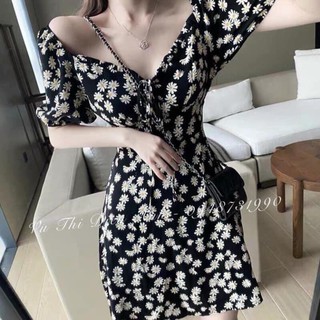 Đầm nữ dáng xòe hoa cúc thời trang