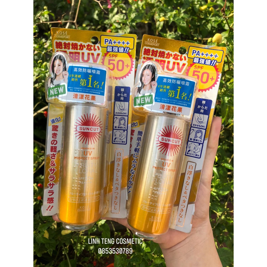 [Auth] THANH LÝ LÔ XỊT CHỐNG NẮNG KOSE Suncut UV Protect Fruity Floral SPF 50+ PA++++