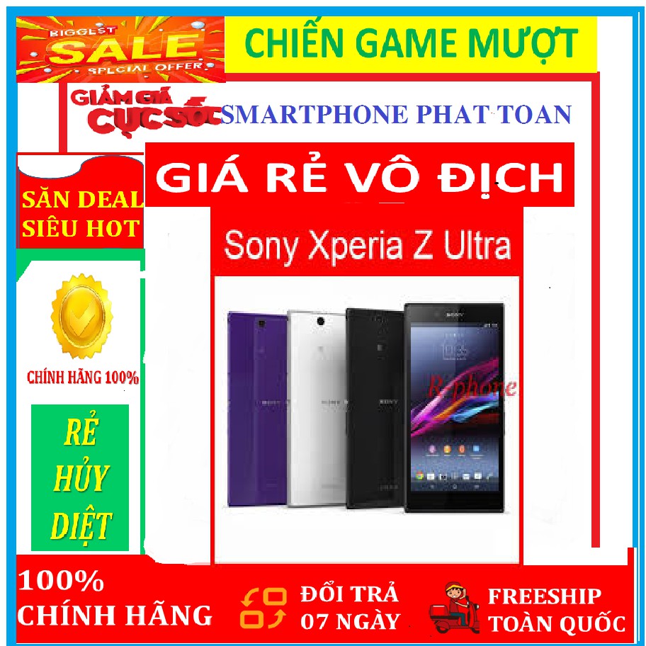 Điện thoại Sony Z Ultra - Sony Xperia Z Ultra , Màn hình Khổng Lồ 6.4inch - Đủ Màu - Bao đổi 7 ngày tận nhà miễn phí