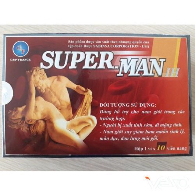 Super man bản lĩnh đàn ông hộp 10 viên