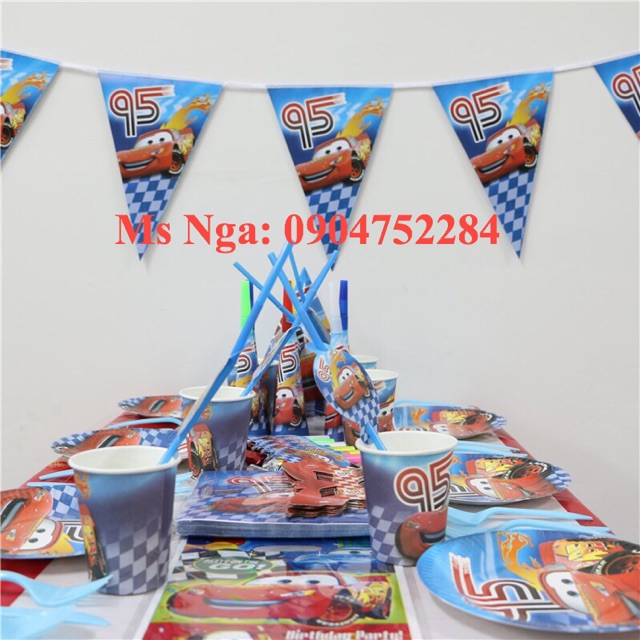 Bộ trang trí sinh nhật đầy đủ bé trai(44 món)