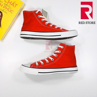 Giày sneaker màu đỏ cổ cao