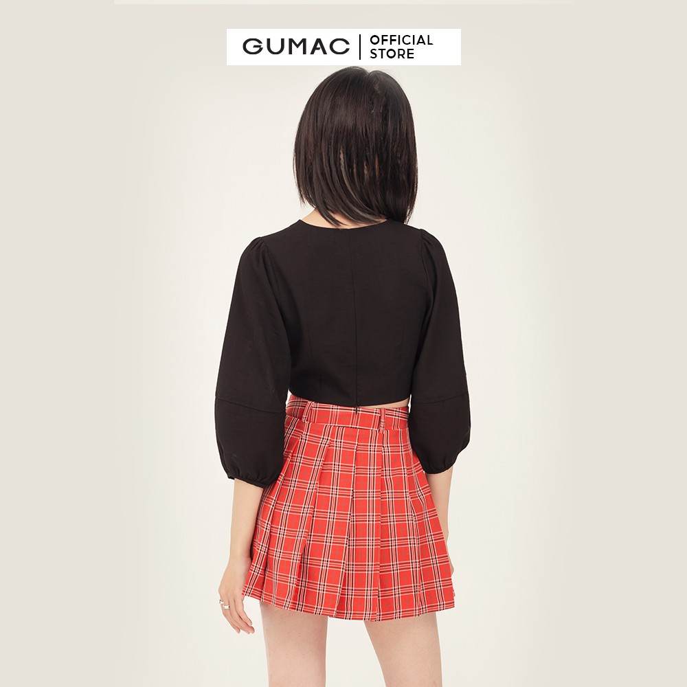 [Mã WABRGU100 giảm 15% đơn 249K tối đa 100k] Áo kiểu nữ nhún ngực tay phồng GUMAC phong cách sexy, unisex AB384 | BigBuy360 - bigbuy360.vn