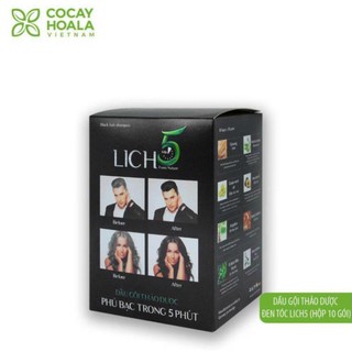 Dầu gội nhuộm tóc thảo dược lich5 hộp 10 gói