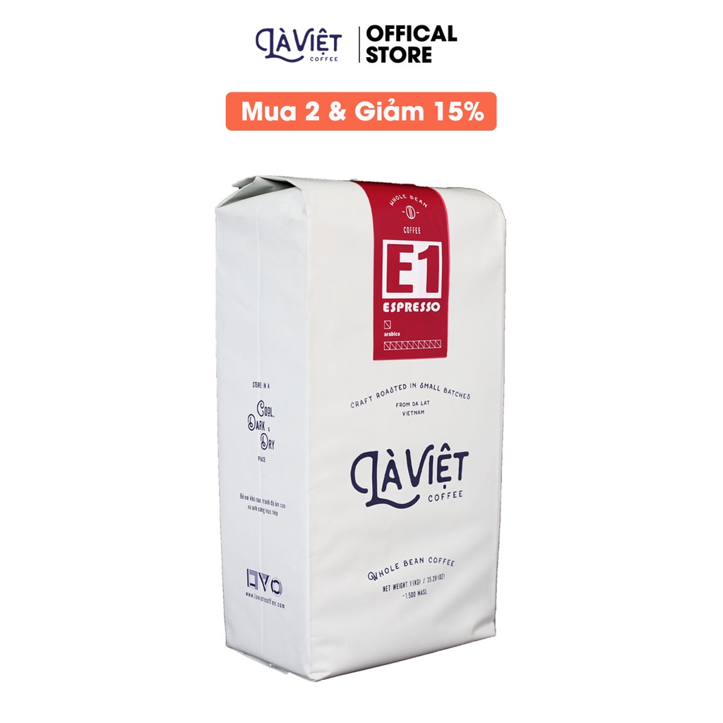Cà Phê Nguyên Hạt LÀ VIỆT E1 100% Arabica 1kg Vị Cân Bằng | BigBuy360 - bigbuy360.vn