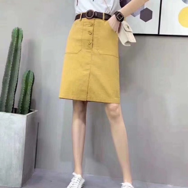 Chân váy kaki khuy hàng đẹp Quảng Châu