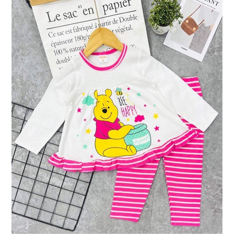 Bộ tay dài quần dài Thun Borip xuất Loại 1 bé gái size đại 23-45kg Quần áo trẻ Em Pikakid's