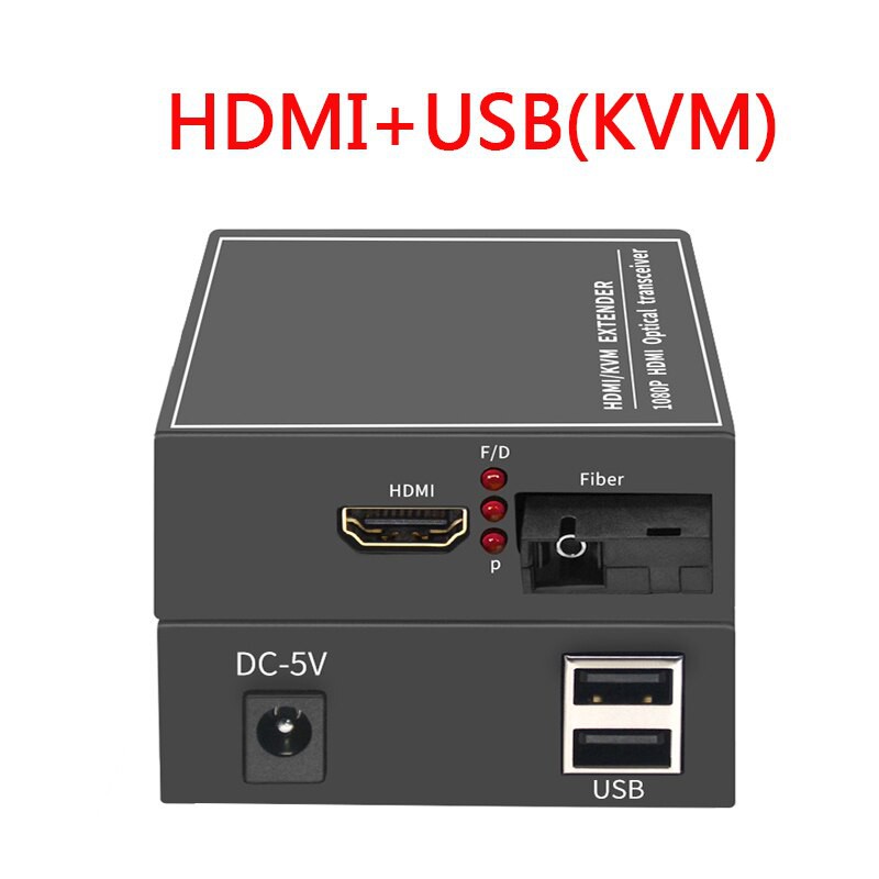 [Mã 254ELSALE giảm 7% đơn 300K] Bộ Converter Quang HDMI KVM Extender 1080P Kéo Dài 20KM Có Cổng USB