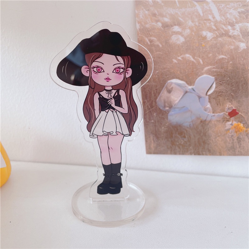 Quạt Đứng Để Bàn Bằng Acrylic Hình Lisa Rose Jisoo Nhóm Nhạc BLACKPINK