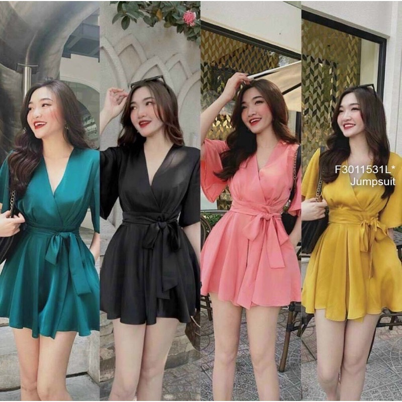 Jumpsuitt cổ tim thắt nơ eo cực xinh!
