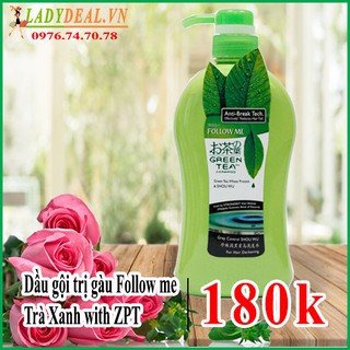 Dầu Gội Trà Xanh Làm Sạch Gàu Follow Me Green Tea Anti-Dandruff ZPT Shampoo 750ml