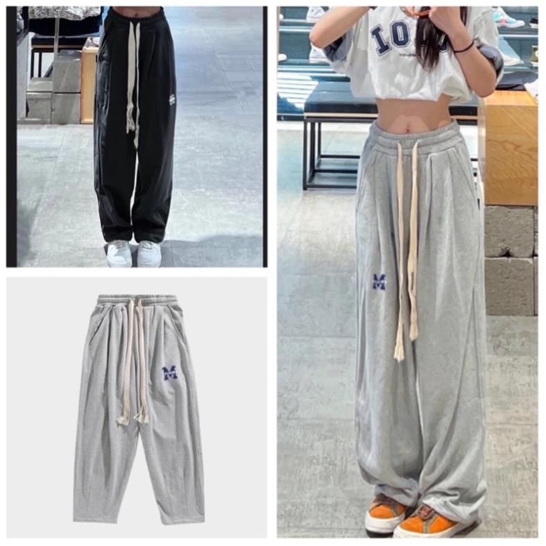 Quần Ống Rộng Dây Rút Bản To Thêu Chữ M Hottrend Thời Trang Năng Động(Hàng Sẵn)