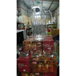 Sỉ bộ bình và 6 cốc thủy tinh sang chảnh