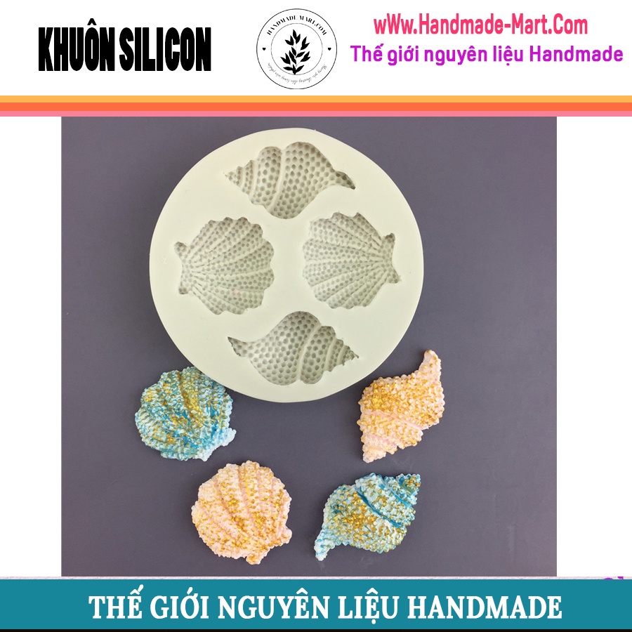 Khuôn silicon làm bánh nướng hình nghêu, ốc tạo hình trang trí handmade – HM060