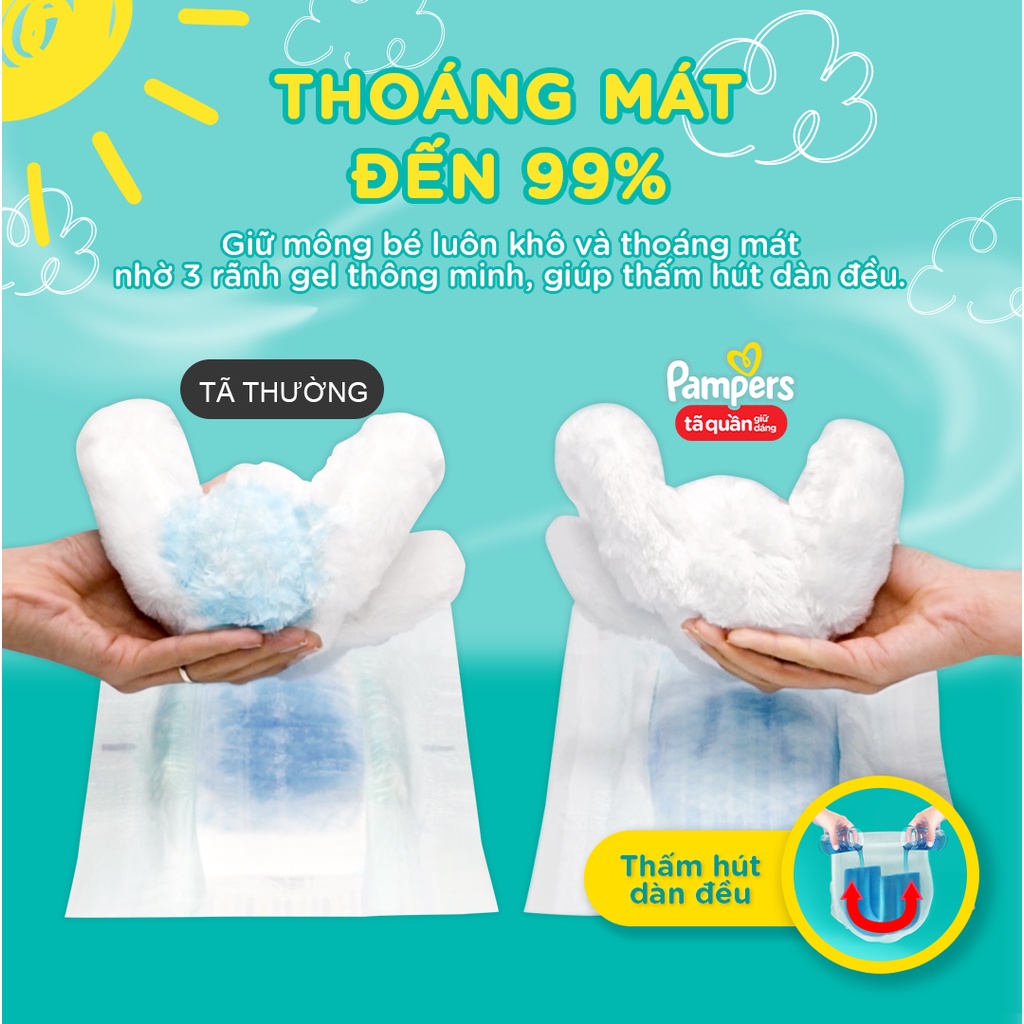 Thùng Tối Ưu Phí Vận Chuyển 3 Gói Tã Quần PAMPERS Giữ Dáng Size L108/ XL96/ XXL84