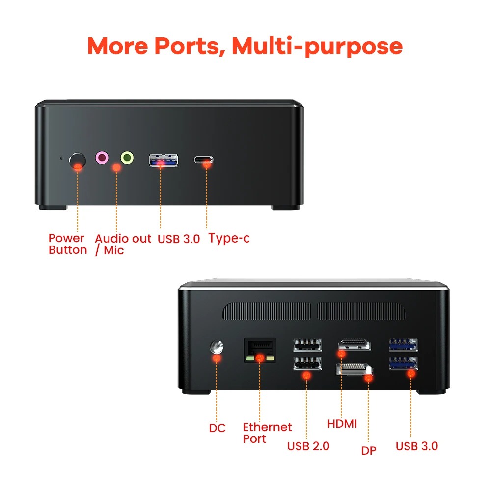 Mini PC Máy tính để bàn TBOOK MN27 AMD Ryzen7 2700U 2.4GHz đến 3.3GHz 8GB DDR4 256GB NVME SSD Radeon Vega 10 Graphics | BigBuy360 - bigbuy360.vn