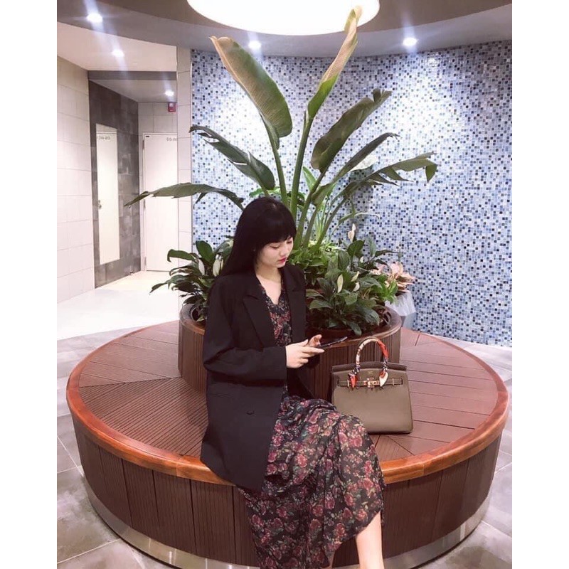 Áo thiết kế- Áo vest suông 1 lớp cúc bọc