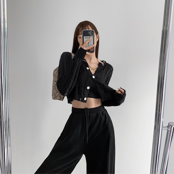 SUXI Áo Khoác Cardigan Dệt Kim Phong Cách Hàn Quốc Xinh Xắn Cho Nữ