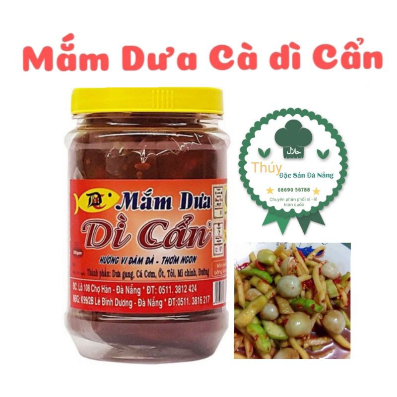 [Mã 159FMCGSALE giảm 8% đơn 500K] Mắm Dưa Cà Dì Cẩn hũ 500gr SIÊU NGON - ĐẶC SẢN NỔI TIẾNG Đà Nẵng - DATE MỚI TRONG NGÀY