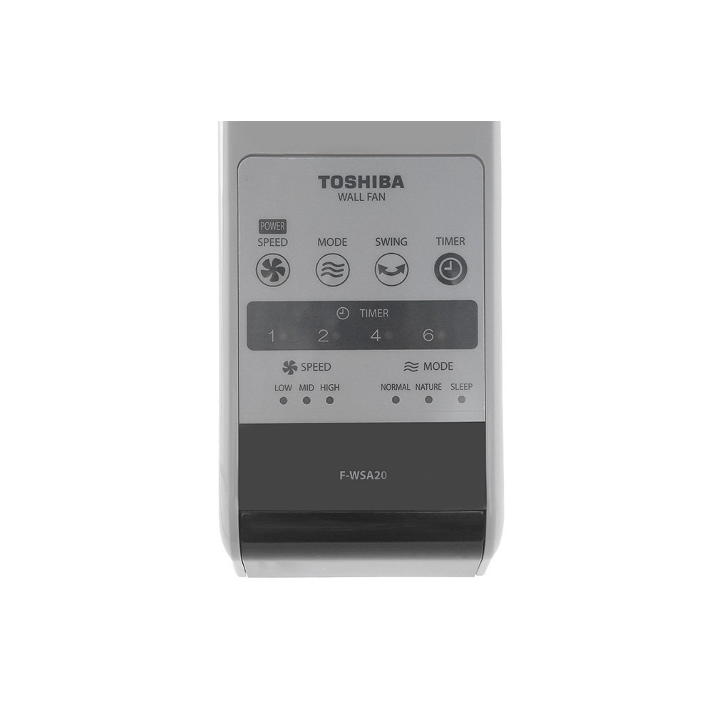 Quạt treo tường 3 cánh có remote điều khiển từ xa màu xám Toshiba F-WSA20VN 55W - Hàng chính hãng