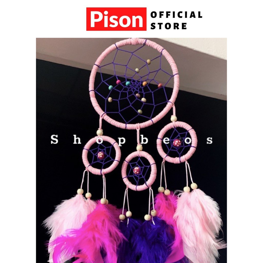 Dream catcher lông vũ làm thủ công treo trang trí - SP0671 - 1 cái