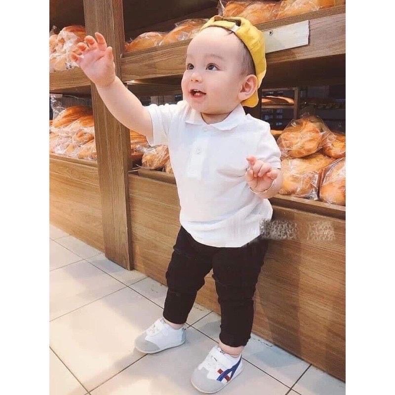 ÁO POLO TRẮNG CHO BÉ ĐI HỌC