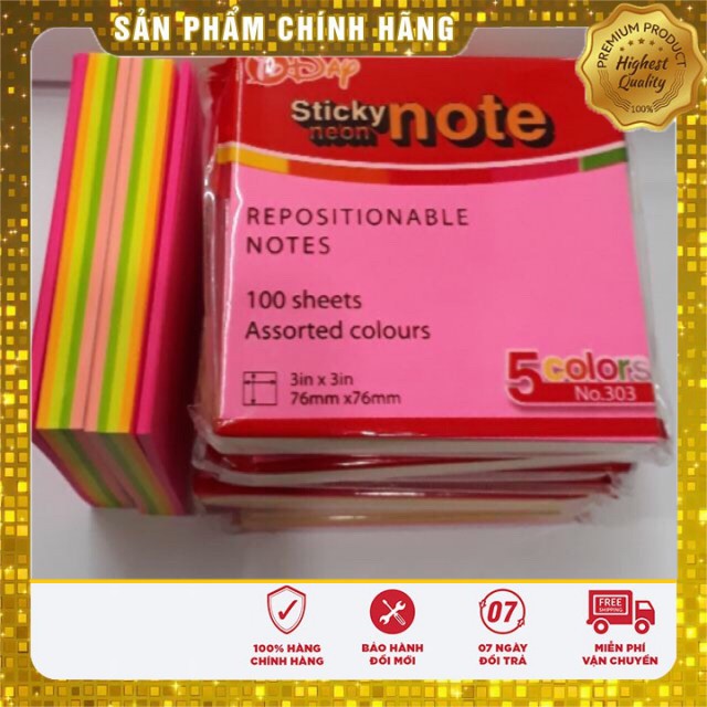 Giấy ghi chú,giấy note 5 màu