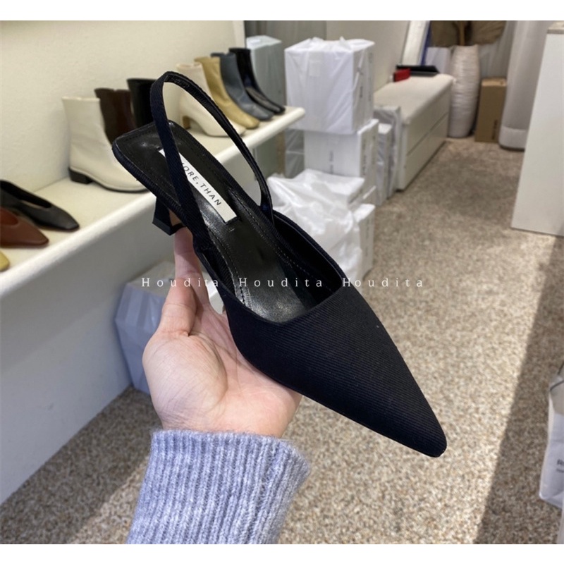 Giày cao gót bít mũi nữ 5p mũi nhọn gót nhọn dáng sandal slingback thời trang công sở đẹp - HOUDITA - SGMN010