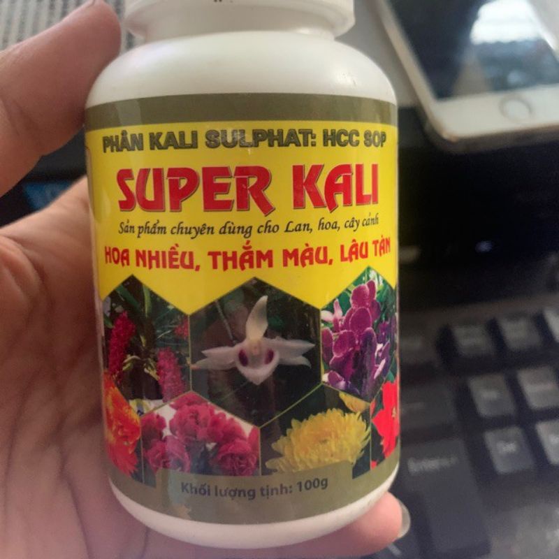 PHÂN BÓN LÁ SUPER KALI CHUYÊN DÙNG CHO HOA LAN CÂY CẢNH LỌ 100GR