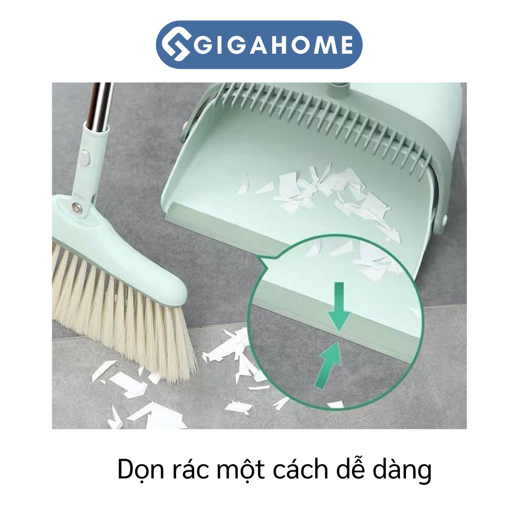 Bộ Chổi Nhựa Quét Nhà Thông Minh Kèm Hót Rác Cán Dài Gấp Gọn GIGAHOME 9021