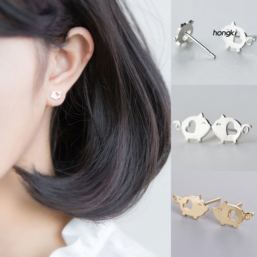 Hoa Tai Hợp Kim Hình Chú Heo Dễ Thương Thời Trang Cho Nữ