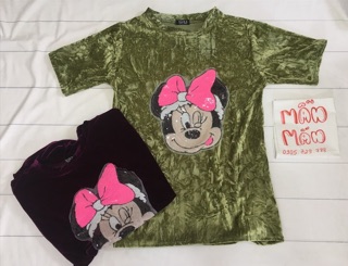 Đầm nhung thêu MICKEY kim sa