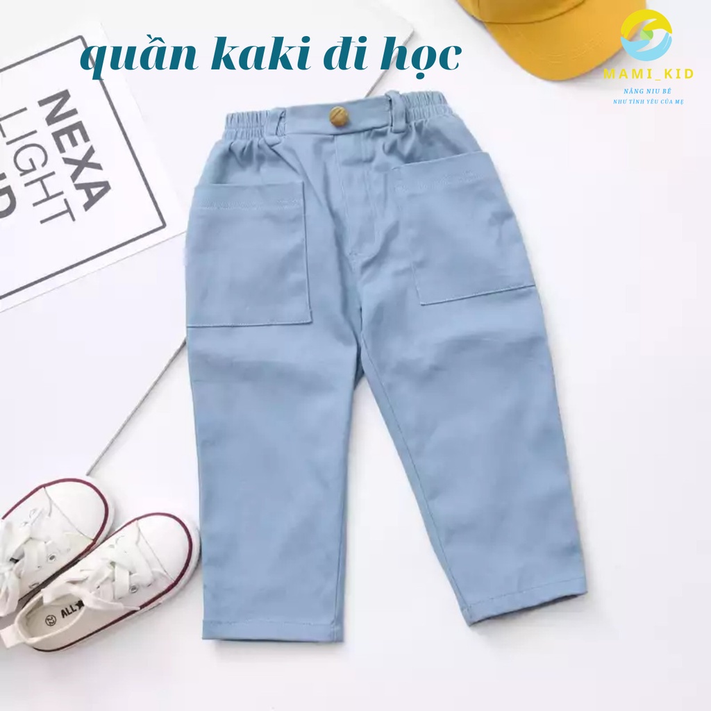 Quần Kaki Cho Bé Trai Đi học Mami kid, chất kaki mềm, đủ size 17-38kg