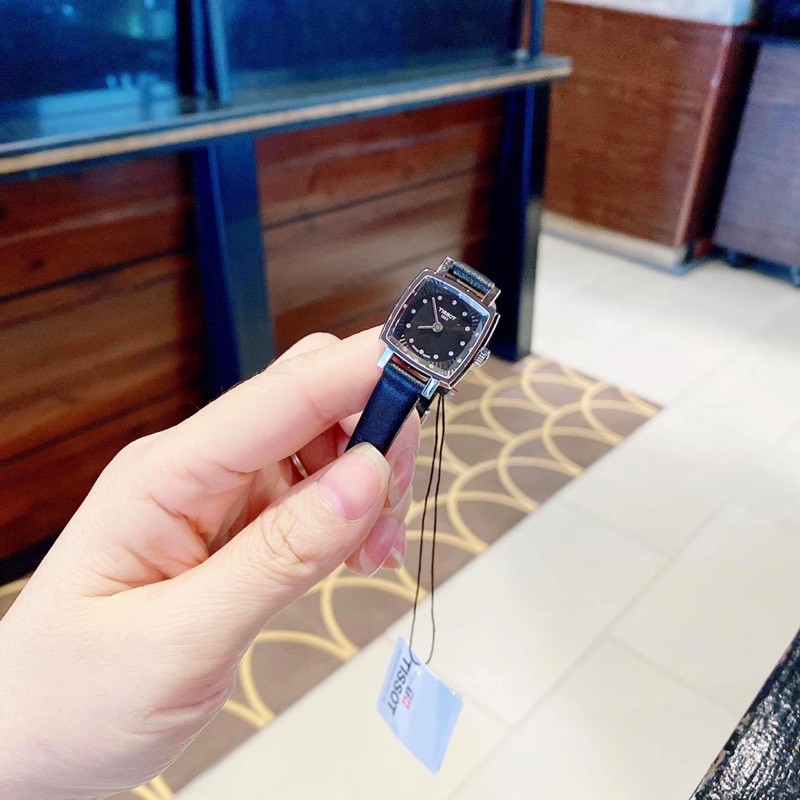 Đồng Hồ Tissot Chính Hãng Nữ T058.109.16.056.00 T0581091605600 Lovely Square Quartz Diamond Black Di