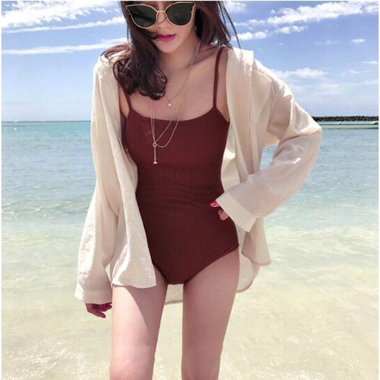 CÓ SẴN, CLIP CHECK Đồ bơi bikini liền thân buộc dây lưng swimwear bikini 1 mảnh màu đỏ hở lưng sexy | BigBuy360 - bigbuy360.vn