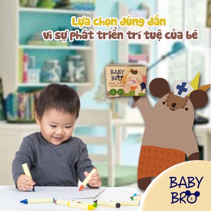 Gạc rơ lưỡi Baby Bro nhập khẩu hàn quốc - phân phối chính hãng