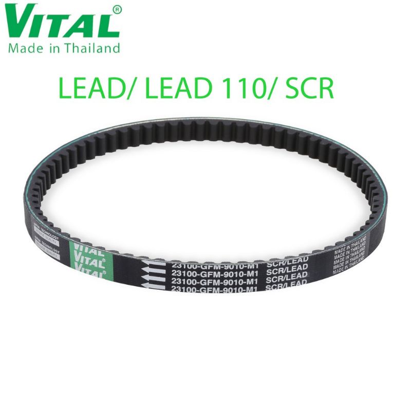 Dây curoa xe LEAD 110, SCR 110 - Day đai VITAL chính hãng, Thái Lan ( cu roa 23100 GFM 9010 M1)