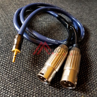 Dây cáp 3.5 ly ra 2 đầu Canon Đực Liton