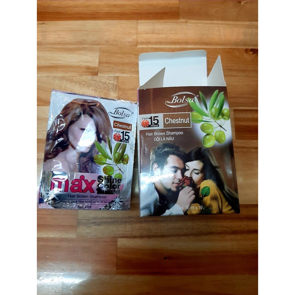 DẦU GỘI NHUỘM THẢO DƯỢC MÀU NÂU BOLSA - GỘI LÀ NÂU