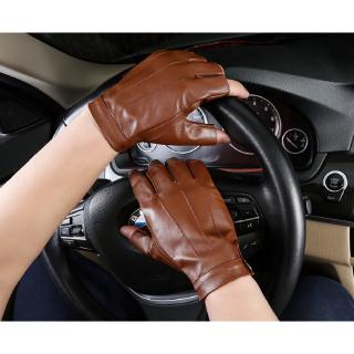 Găng Tay Hở Ngón Bằng Da Cừu Chất Lượng Dành Cho Nam