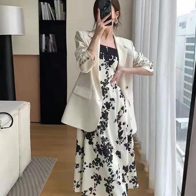 Đầm Hai Dây Dáng Ôm In Họa Tiết Hoa Phong Cách Pháp Thời Trang Mùa Hè Hàng Mới Dành Cho Bạn Nữ 2022