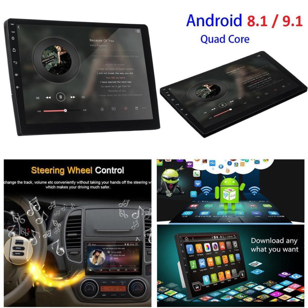 Màn hình android 9 inch, 10inch, kết nối wifi, tích hợp vâ lăng, ra lệnh giọng nói, dvd android, đầu dvd ô tô