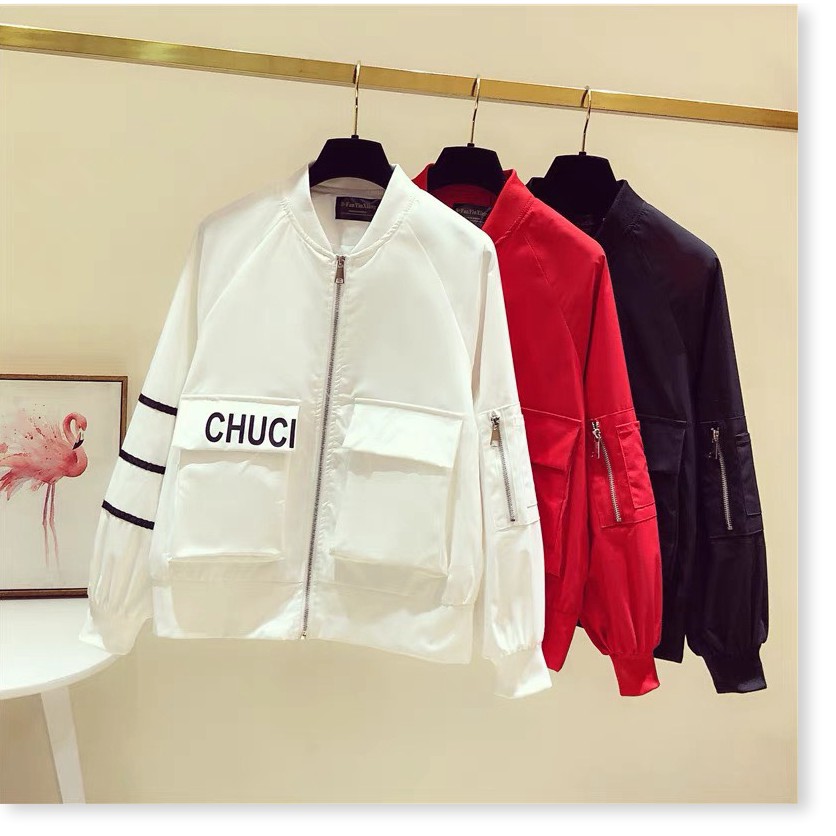ÁO KHOÁC DÙ BOMBER TÚI HỘP CHUCI, ÁO KHOÁC NHẸ PHỐI TÚI TAY PHONG CÁCH TRẺ TRUNG NHẸ NHÀNG NĂNG ĐỘNG SIÊU HOT | BigBuy360 - bigbuy360.vn